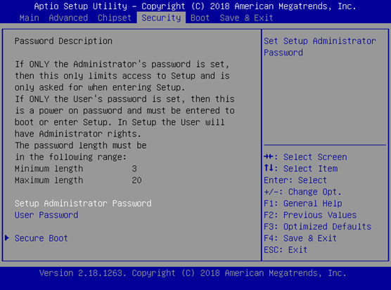 Security page