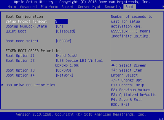 Boot Menu page